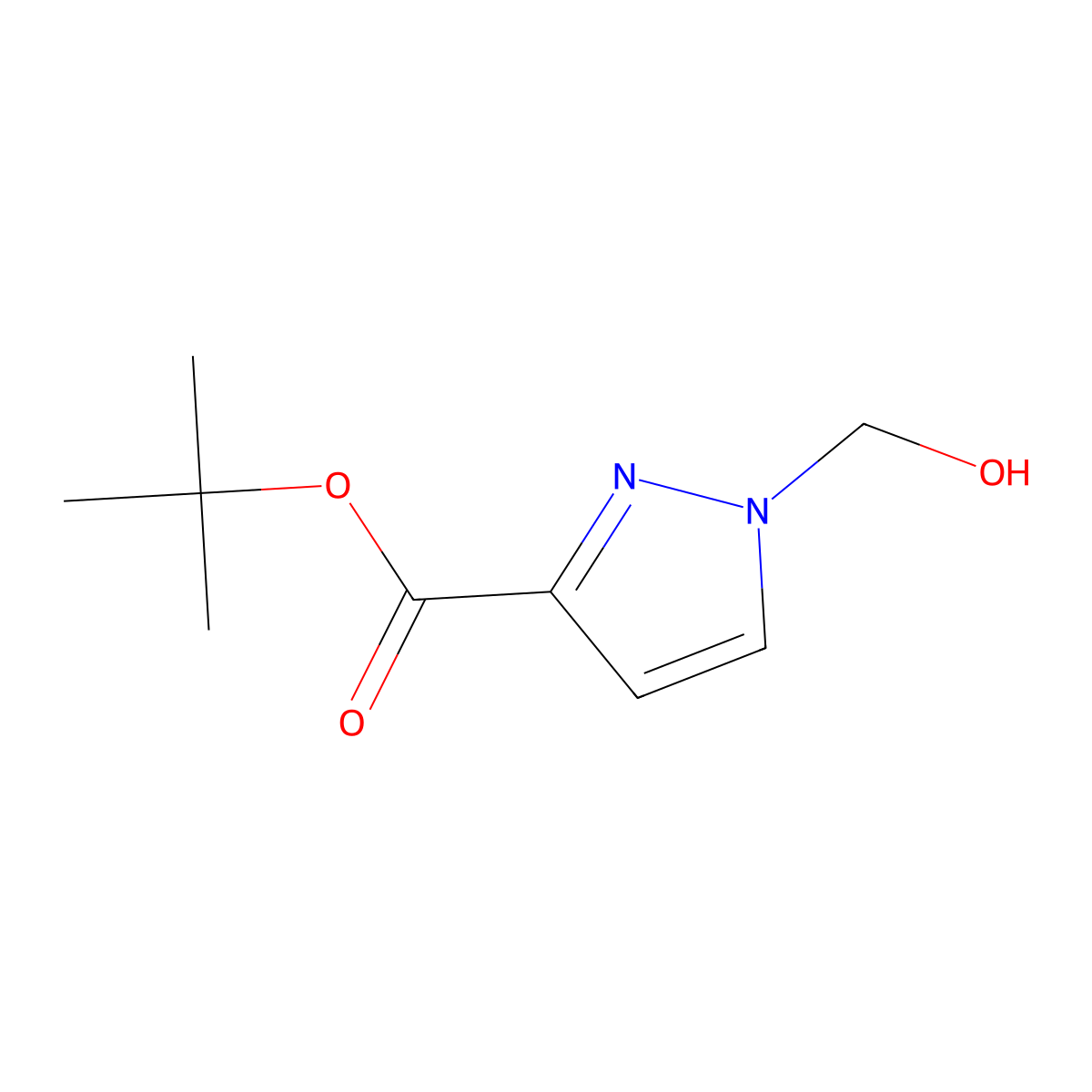 tert-butyl 1-(hydroxymethyl)-1H-pyrazole-3-carboxylate molecular structure, CAS 2171315-15-2