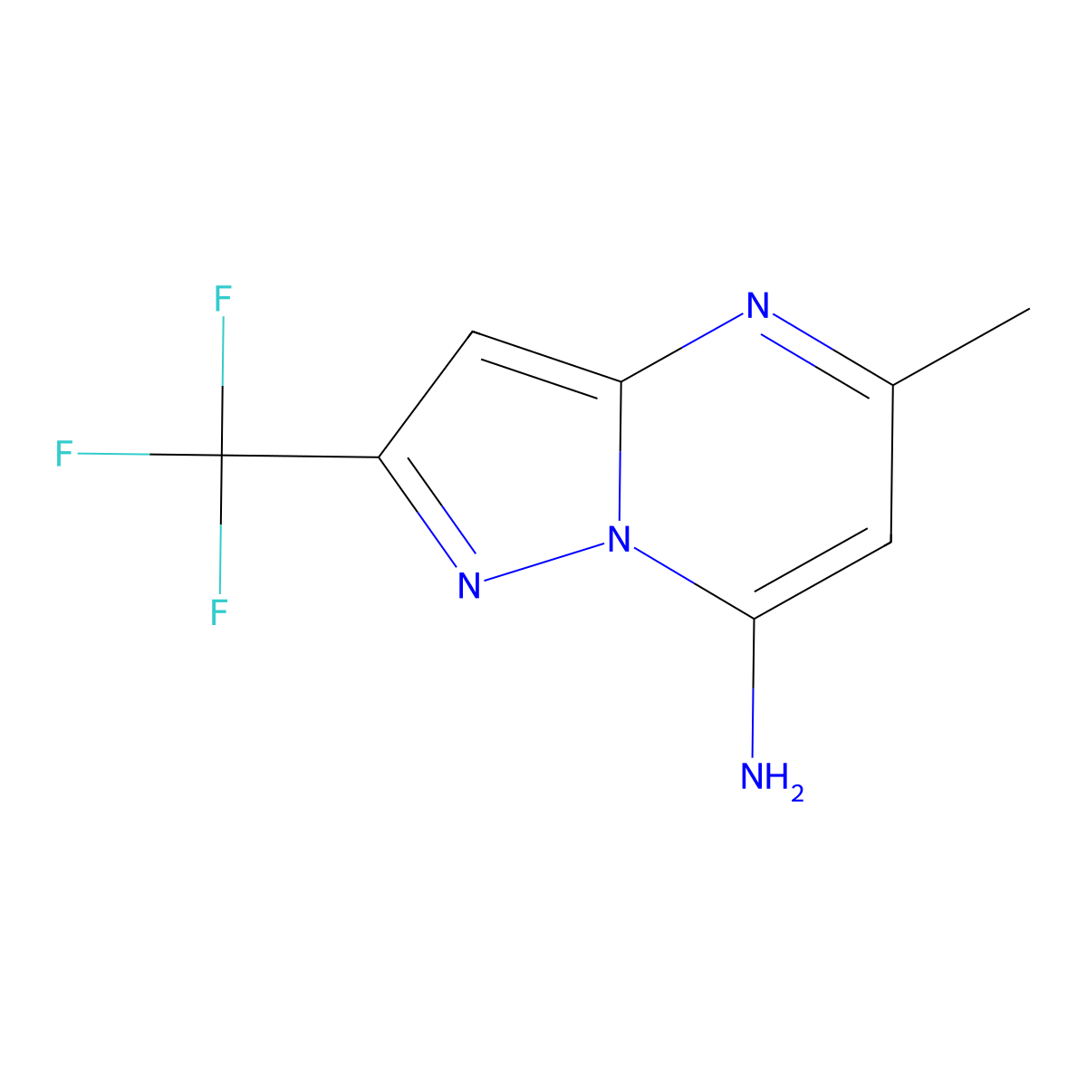 5-Methyl-2-(trifluoromethyl)pyrazolo[1,5-a]pyrimidin-7-amine molecular structure, CAS 2171315-30-1