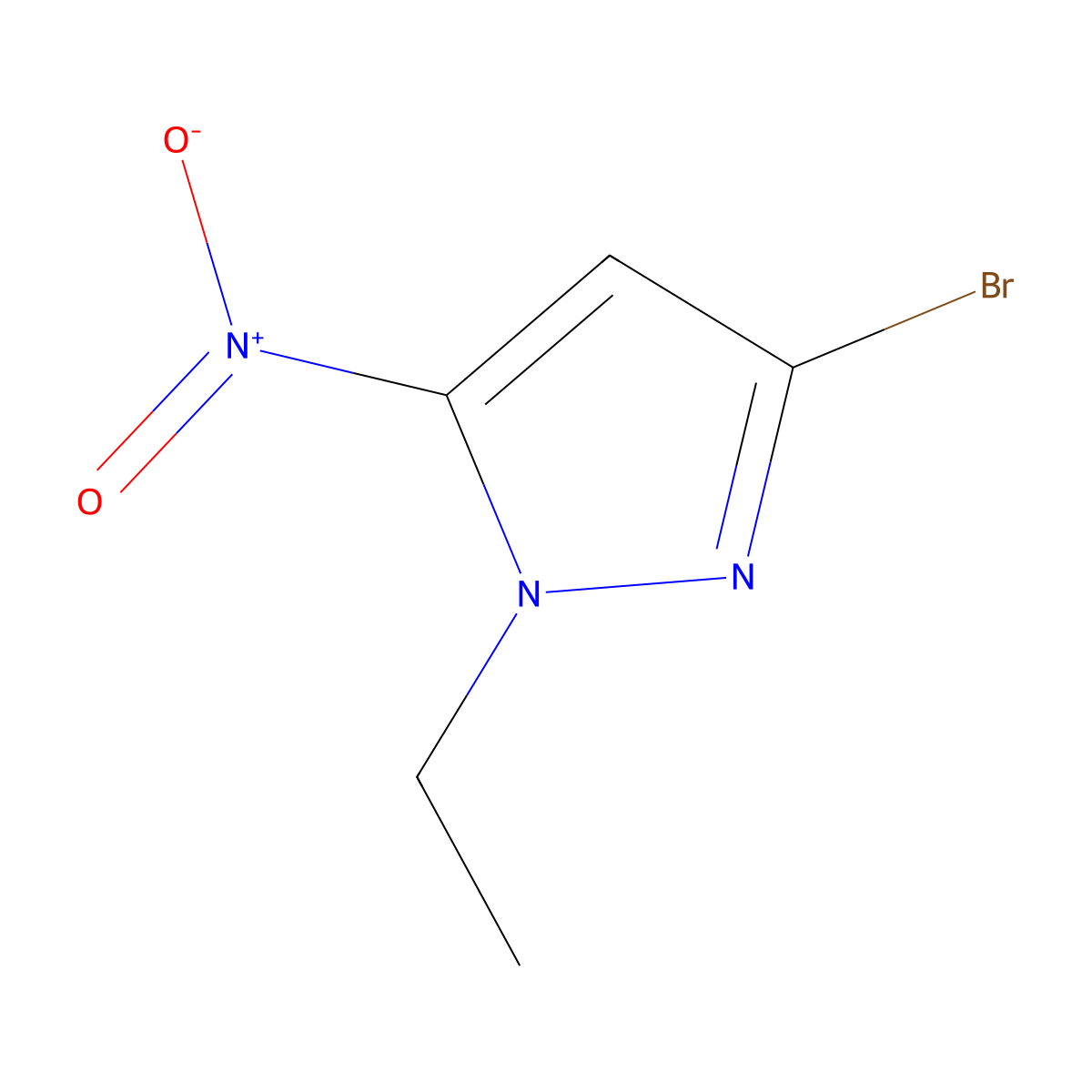 3-Bromo-1-ethyl-5-nitro-1H-pyrazole molecular structure, CAS 2171315-38-9