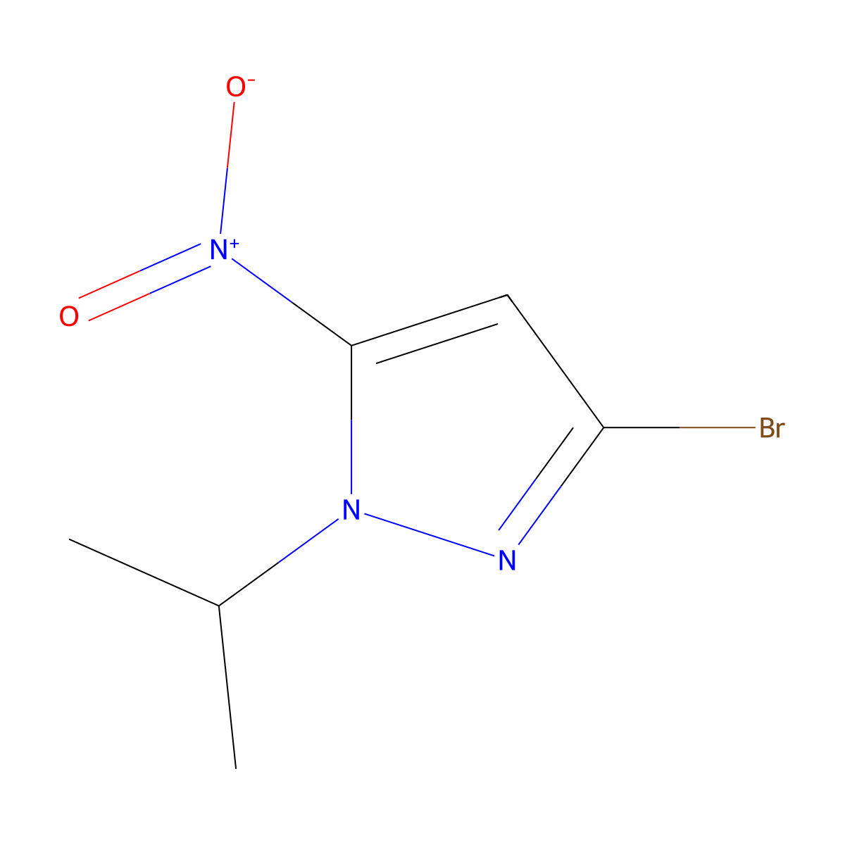 3-Bromo-1-isopropyl-5-nitro-1H-pyrazole molecular structure, CAS 2171315-42-5