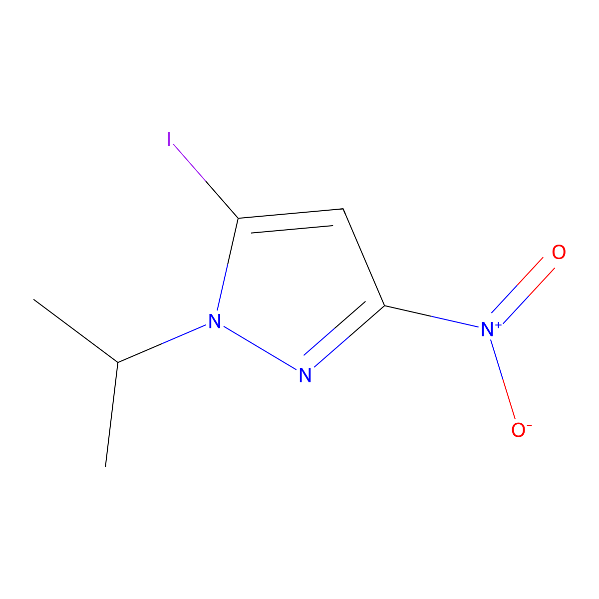 5-Iodo-1-isopropyl-3-nitro-1H-pyrazole molecular structure, CAS 2171315-44-7