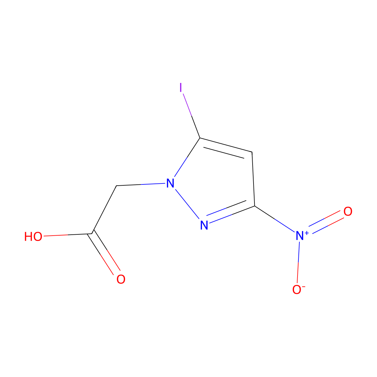 (5-Iodo-3-nitro-1H-pyrazol-1-yl)acetic acid molecular structure, CAS 2171315-48-1