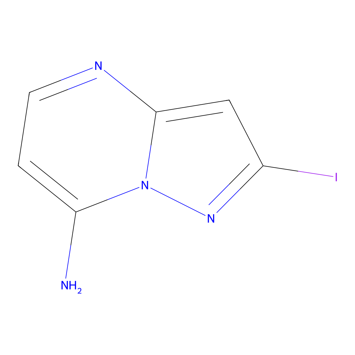 2-Iodopyrazolo[1,5-a]pyrimidin-7-amine molecular structure, CAS 2171315-51-6
