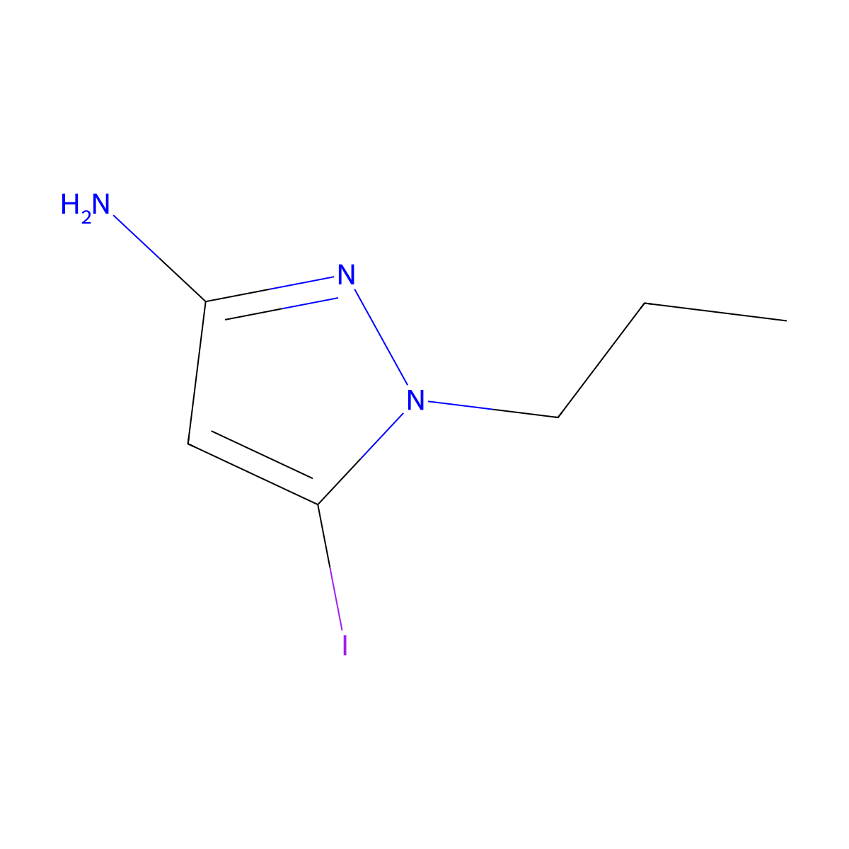 5-iodo-1-propyl-1H-pyrazol-3-amine molecular structure, CAS 2171316-86-0