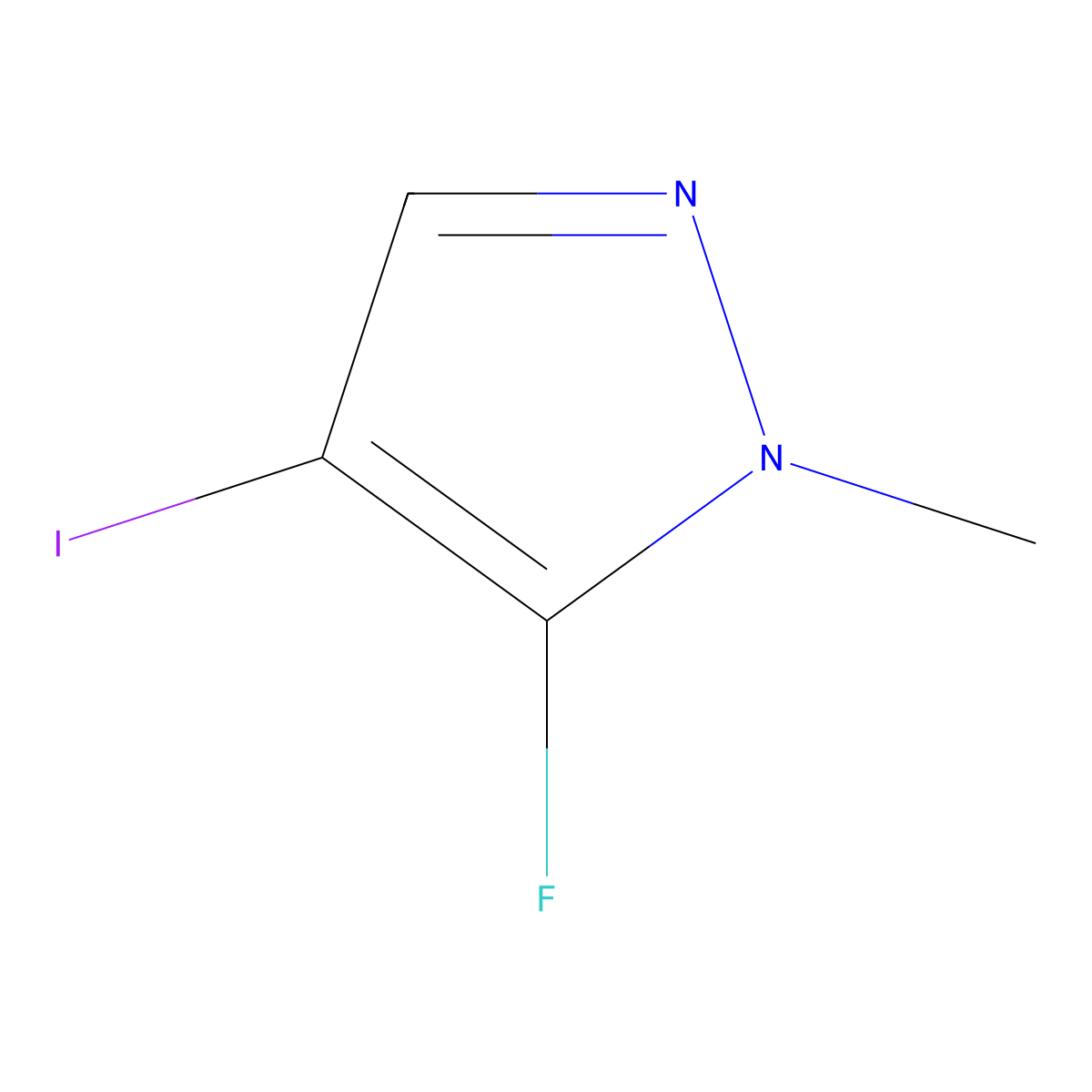 5-fluoro-4-iodo-1-methyl-1H-pyrazole molecular structure, CAS 2171316-89-3