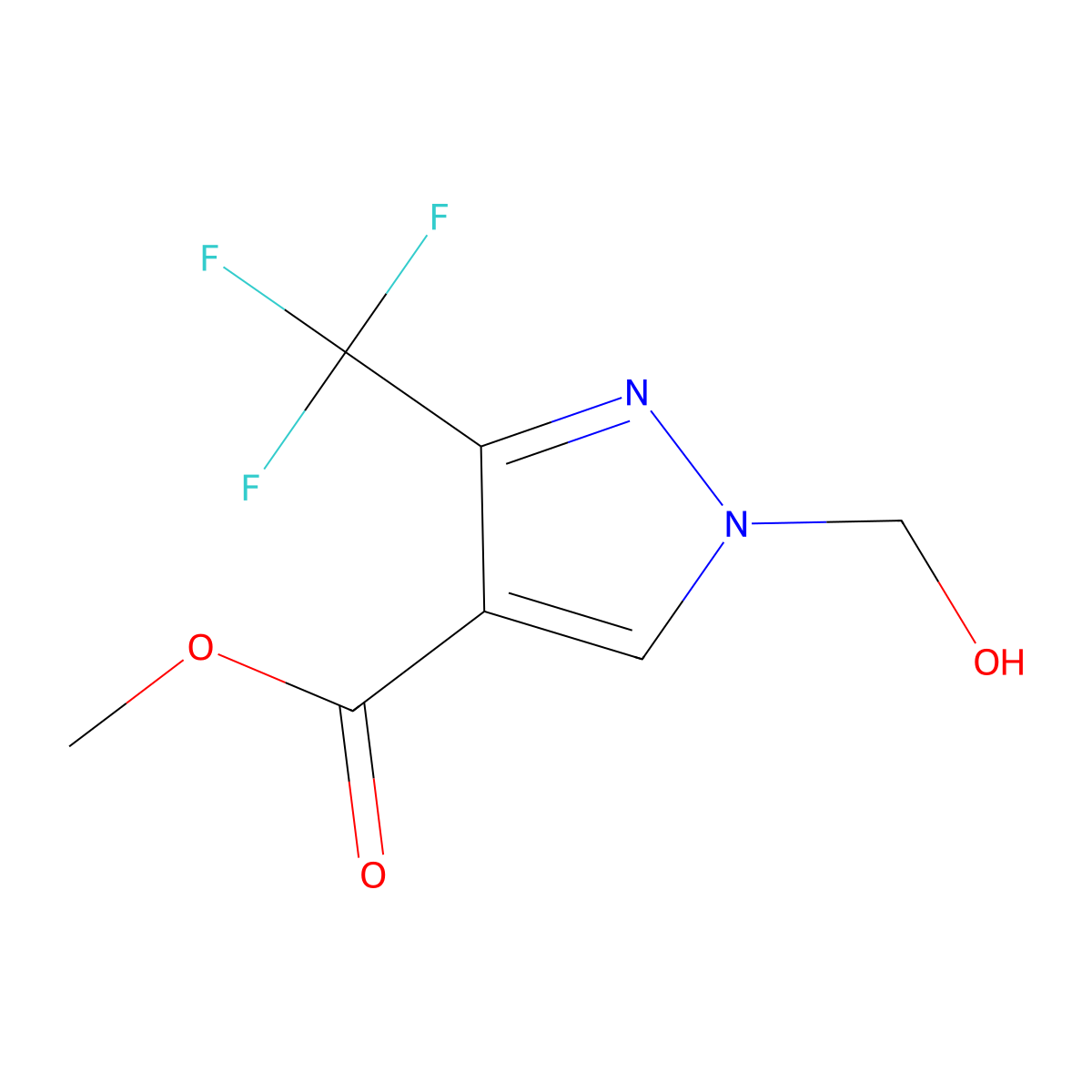 Methyl 1-(hydroxymethyl)-3-(trifluoromethyl)-1H-pyrazole-4-carboxylate molecular structure, CAS 2171316-90-6