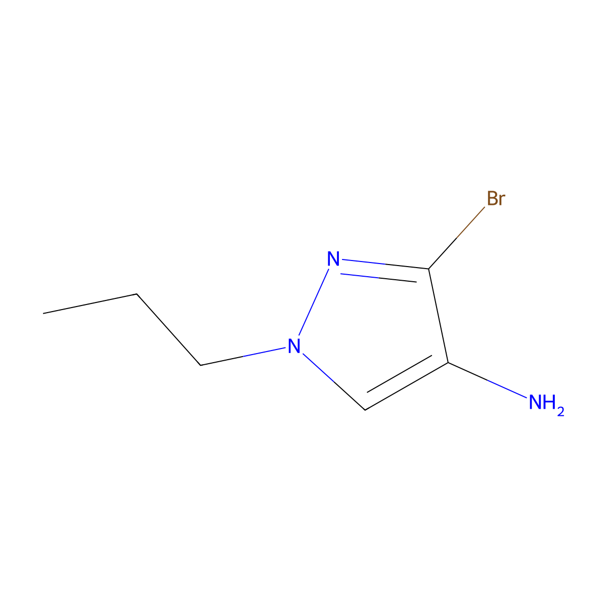 3-bromo-1-propyl-1H-pyrazol-4-amine molecular structure, CAS 2171317-62-5