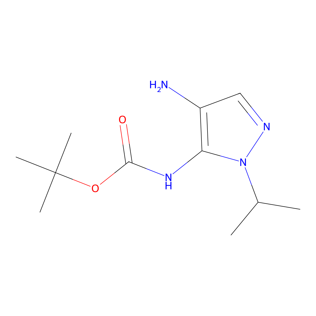 tert-butyl (4-amino-1-isopropyl-1H-pyrazol-5-yl)carbamate molecular structure, CAS 2171317-63-6