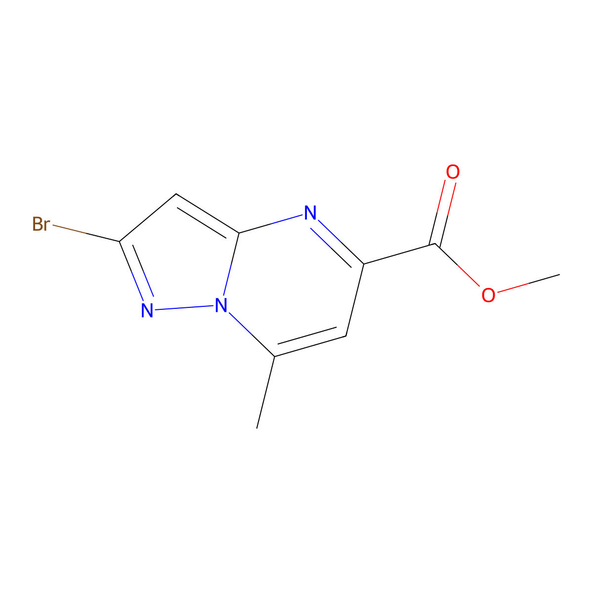Methyl 2-bromo-7-methylpyrazolo[1,5-a]pyrimidine-5-carboxylate molecular structure, CAS 2171317-69-2