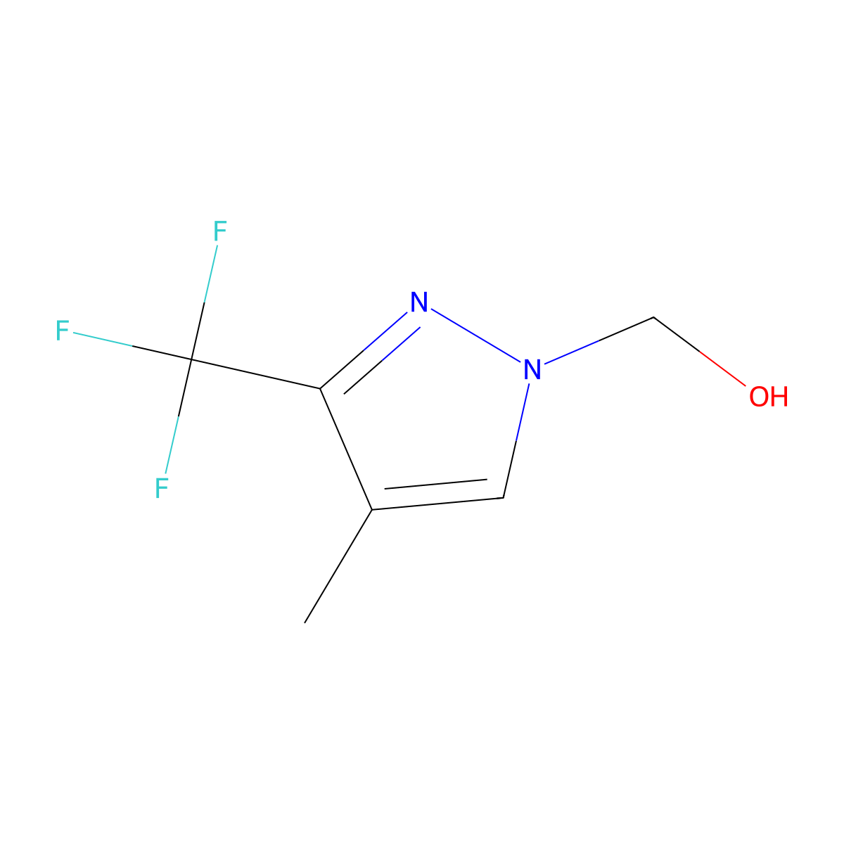 [4-Methyl-3-(trifluoromethyl)-1H-pyrazol-1-yl]methanol molecular structure, CAS 2171318-29-7