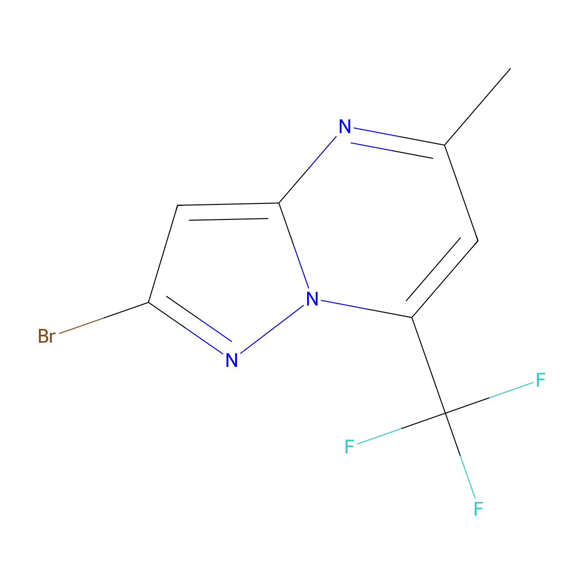 2-Bromo-5-methyl-7-(trifluoromethyl)pyrazolo[1,5-a]pyrimidine molecular structure, CAS 2171318-55-9