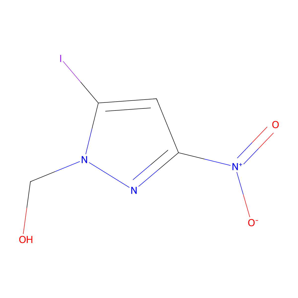 (5-Iodo-3-nitro-1H-pyrazol-1-yl)methanol molecular structure, CAS 2171318-56-0