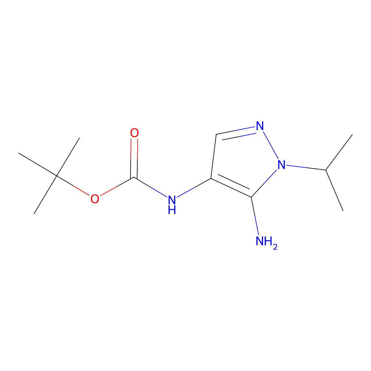 tert-butyl (5-amino-1-isopropyl-1H-pyrazol-4-yl)carbamate molecular structure, CAS 2171318-58-2