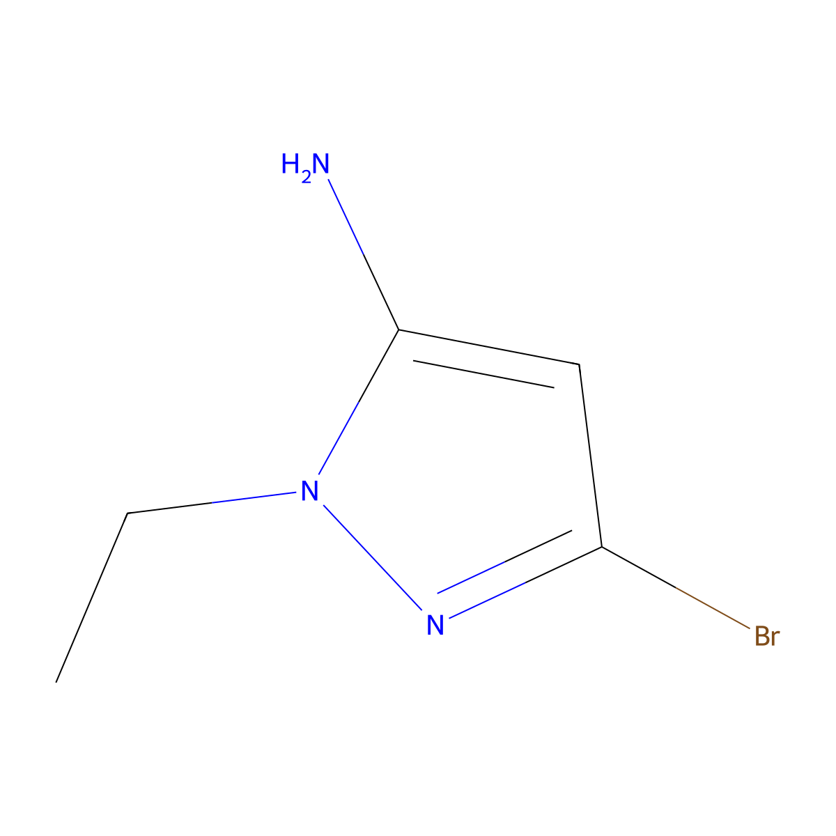 3-bromo-1-ethyl-1H-pyrazol-5-amine molecular structure, CAS 2171323-60-5