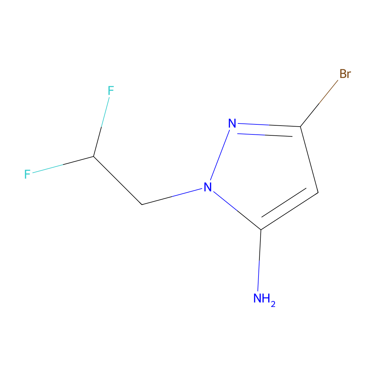 3-Bromo-1-(2,2-difluoroethyl)-1h-pyrazol-5-amine molecular structure, CAS 2171323-69-4
