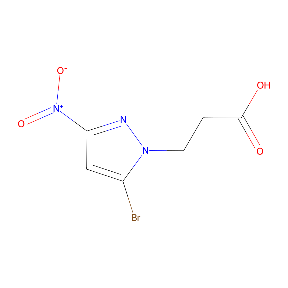 3-(5-bromo-3-nitro-1H-pyrazol-1-yl)propanoic acid molecular structure, CAS 2171323-77-4