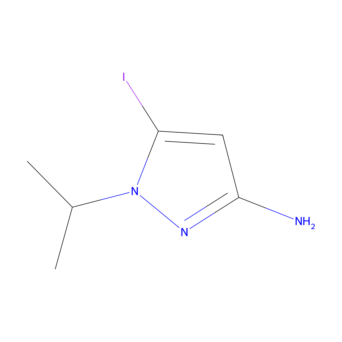 5-iodo-1-(propan-2-yl)-1H-pyrazol-3-amine molecular structure, CAS 2171323-78-5