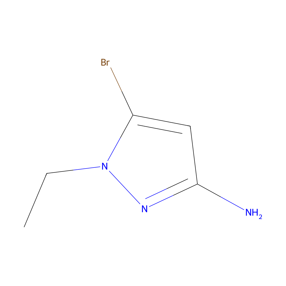 5-bromo-1-ethyl-1H-pyrazol-3-amine molecular structure, CAS 2171323-79-6
