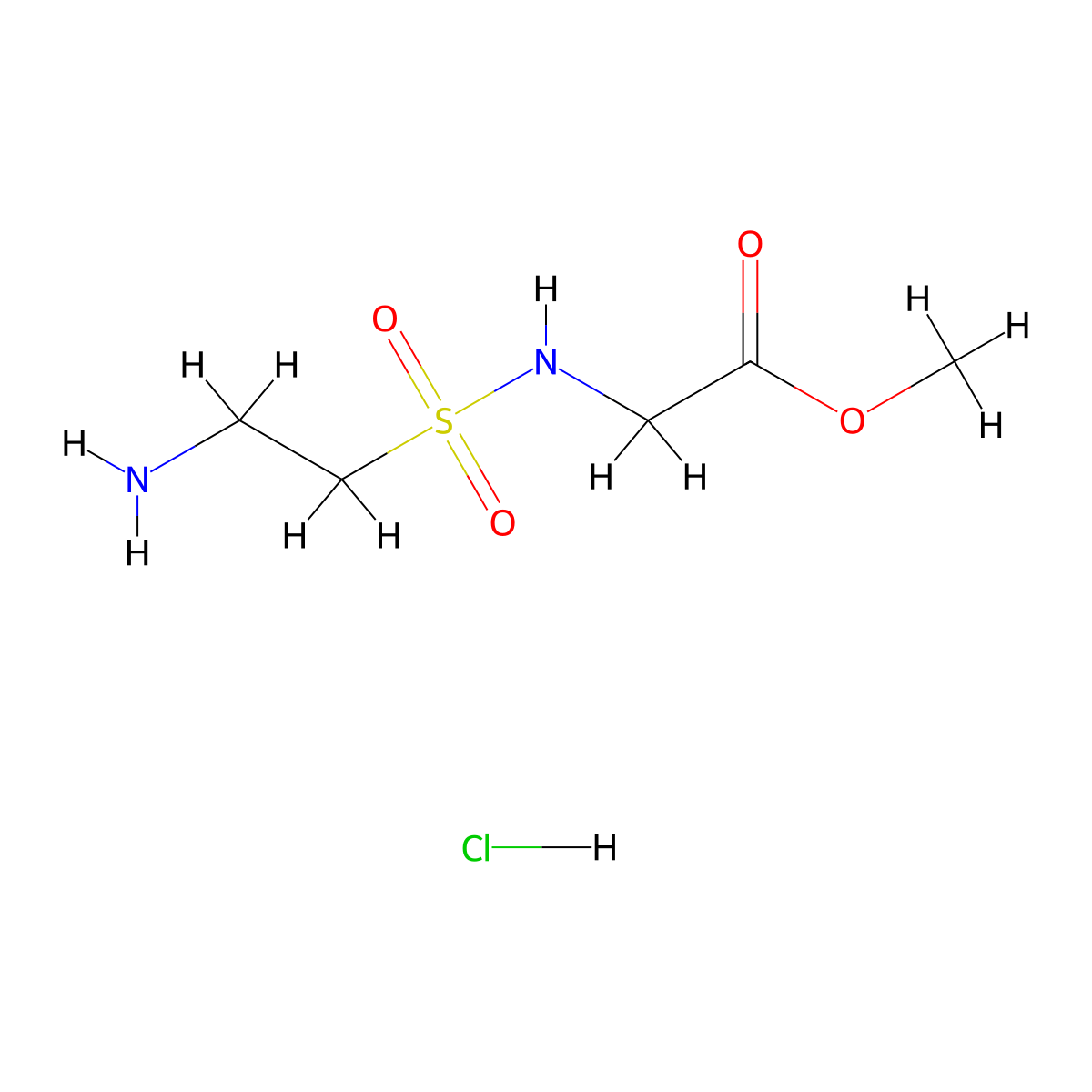 Methyl 2-(2-aminoethanesulfonamido)acetate hydrochloride molecular structure, CAS 2171328-45-1