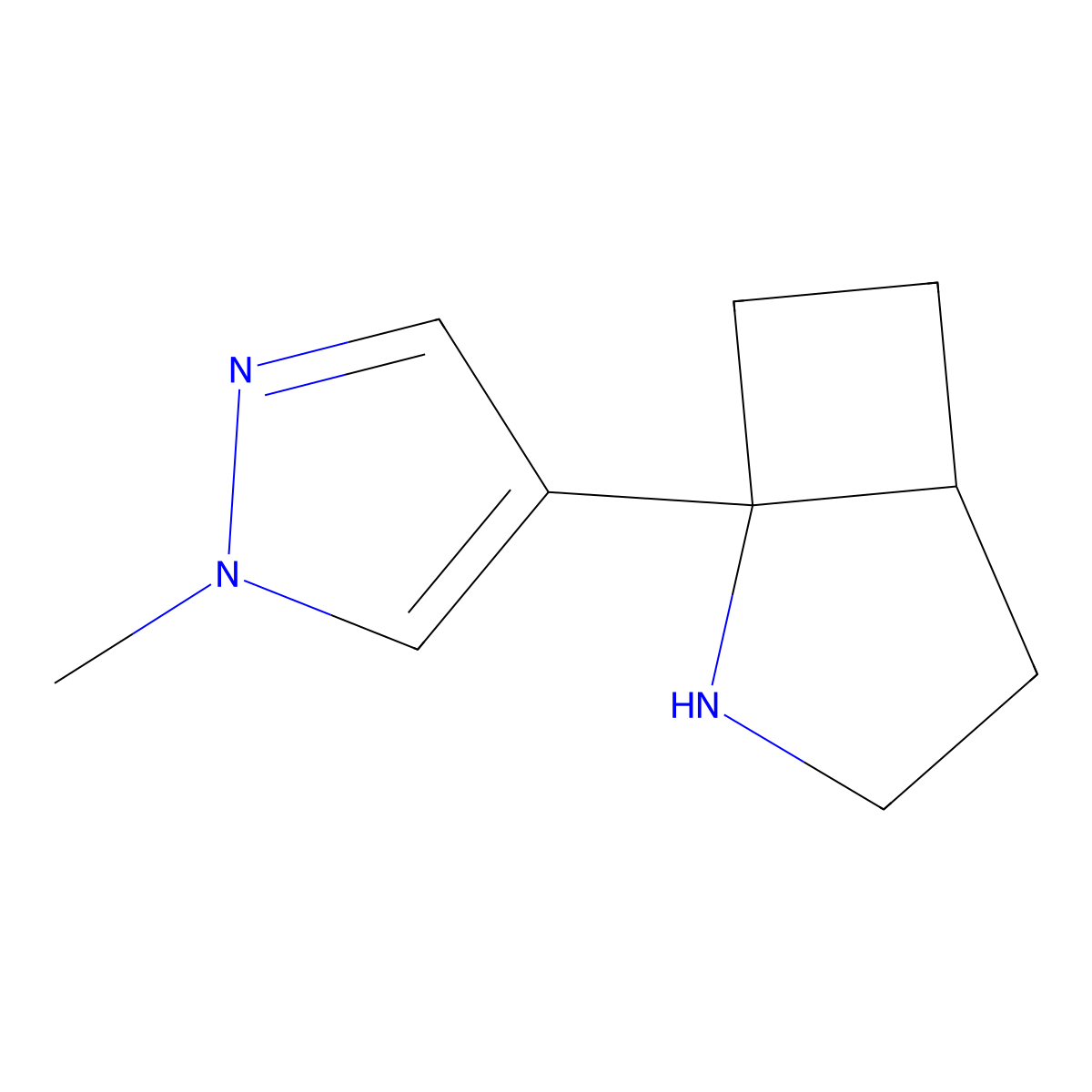 1-(1-methyl-1H-pyrazol-4-yl)-2-azabicyclo[3.2.0]heptane molecular structure, CAS 2171341-79-8
