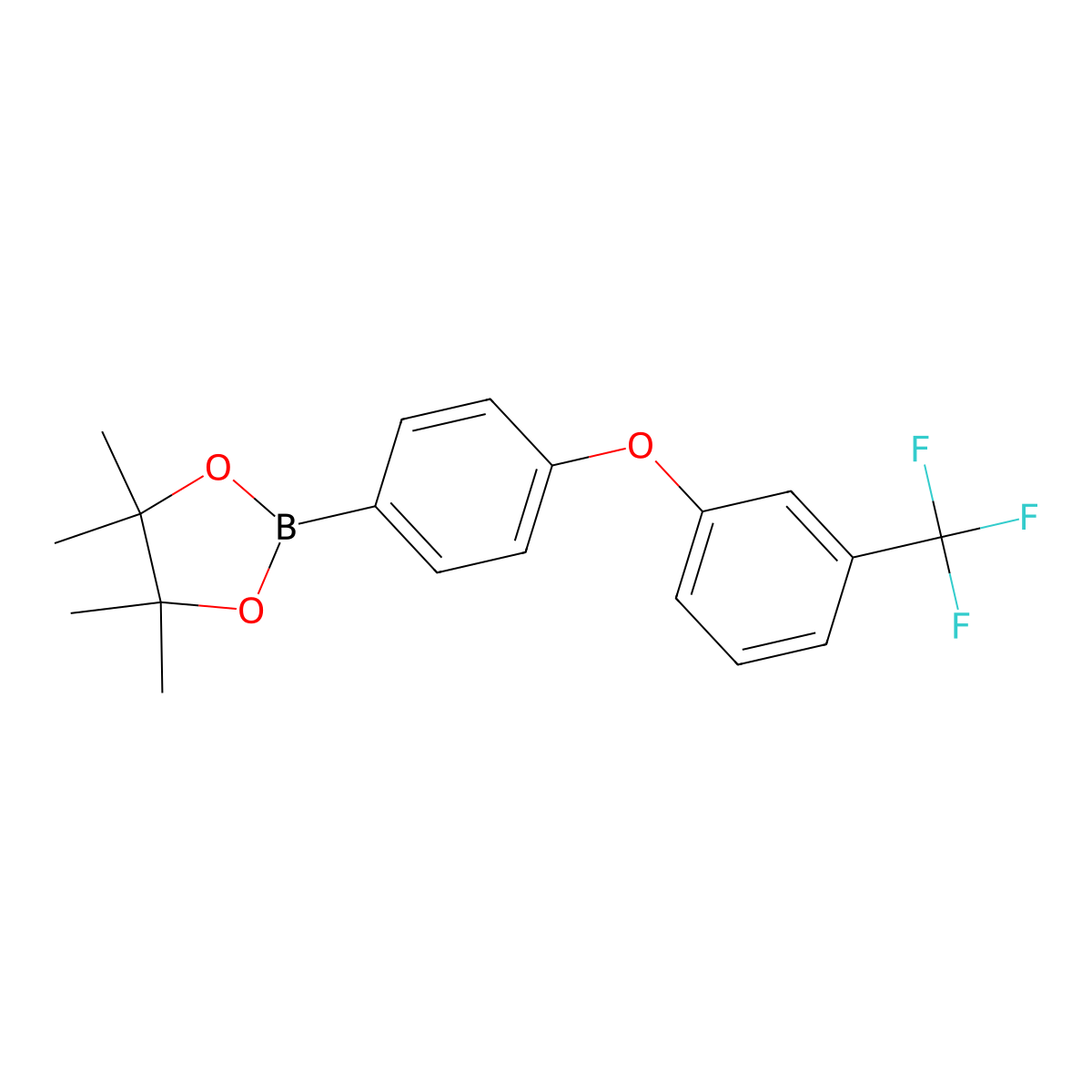 4,4,5,5-Tetramethyl-2-(4-(3-(trifluoromethyl)phenoxy)phenyl)-1,3,2-dioxaborolane molecular structure, CAS 2171363-95-2