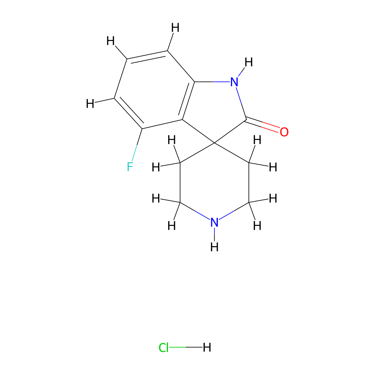 4-Fluoro-1H-spiro[indole-3,4'-piperidine]-2-one hydrochloride molecular structure, CAS 2171388-89-7