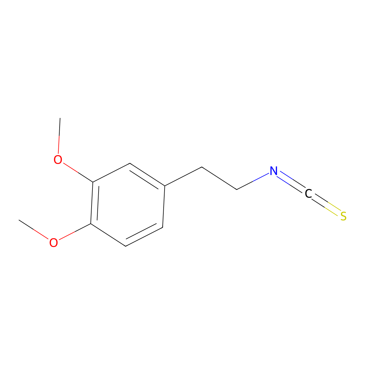 3,4-Dimethoxyphenethyl isothiocyanate molecular structure, CAS 21714-25-0