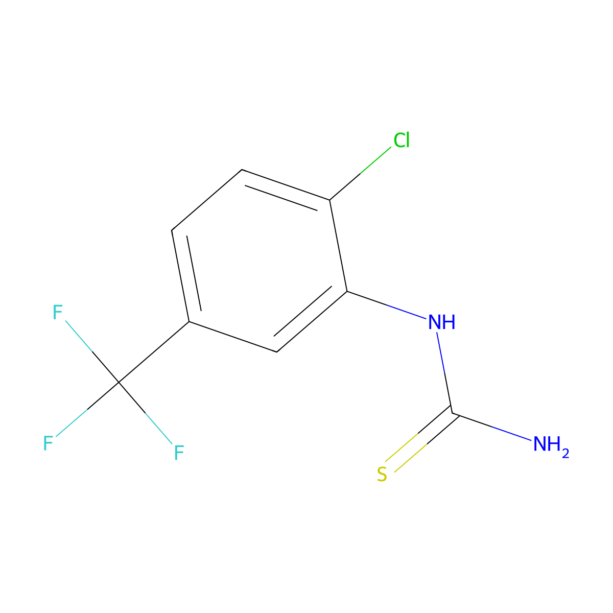 1-(2-Chloro-5-(trifluoromethyl)phenyl)thiourea molecular structure, CAS 21714-35-2