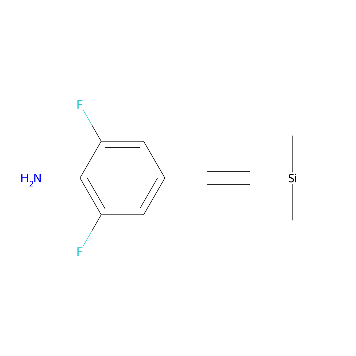 2,6-Difluoro-4-((trimethylsilyl)ethynyl)aniline molecular structure, CAS 2171459-88-2