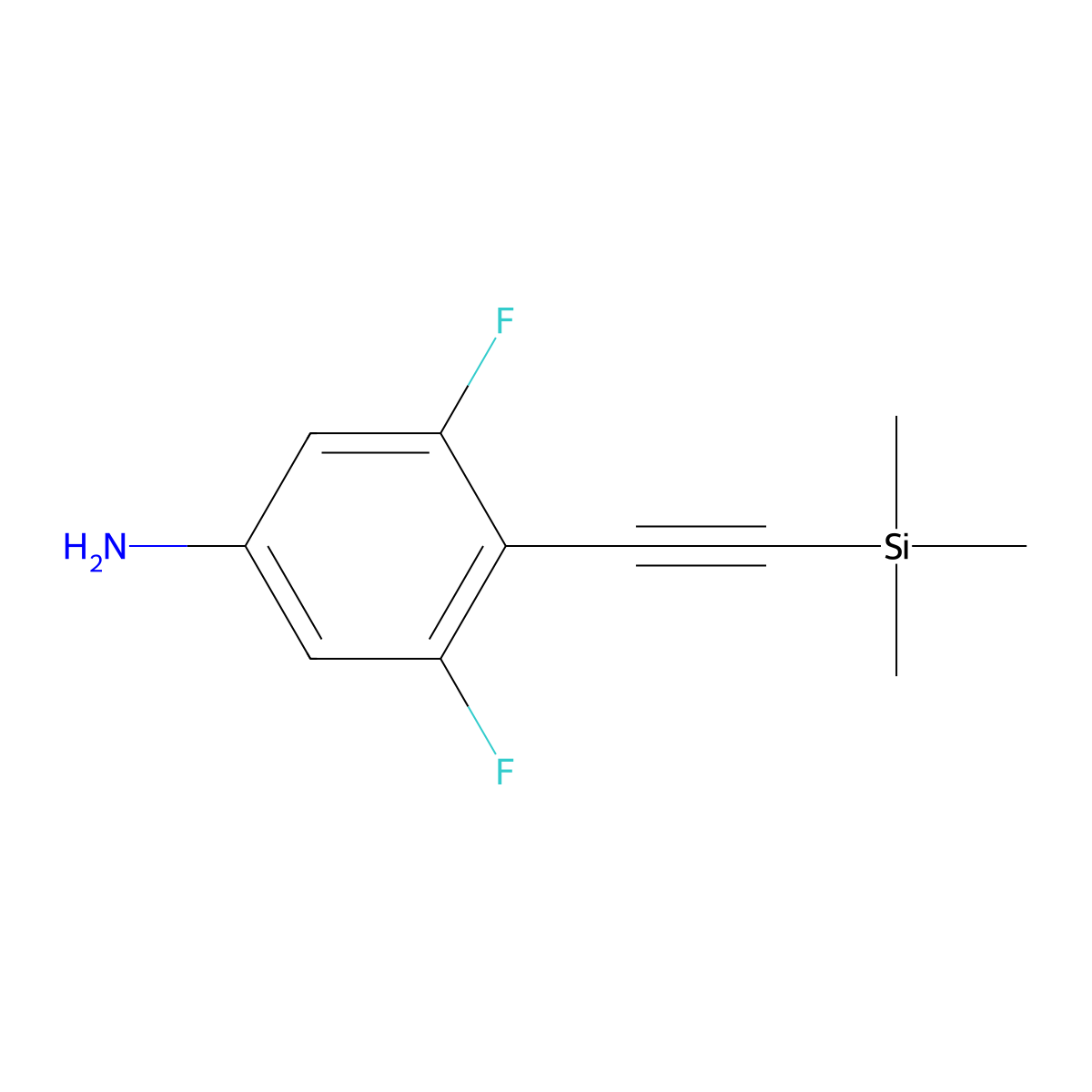 3,5-Difluoro-4-((trimethylsilyl)ethynyl)aniline molecular structure, CAS 2171459-91-7