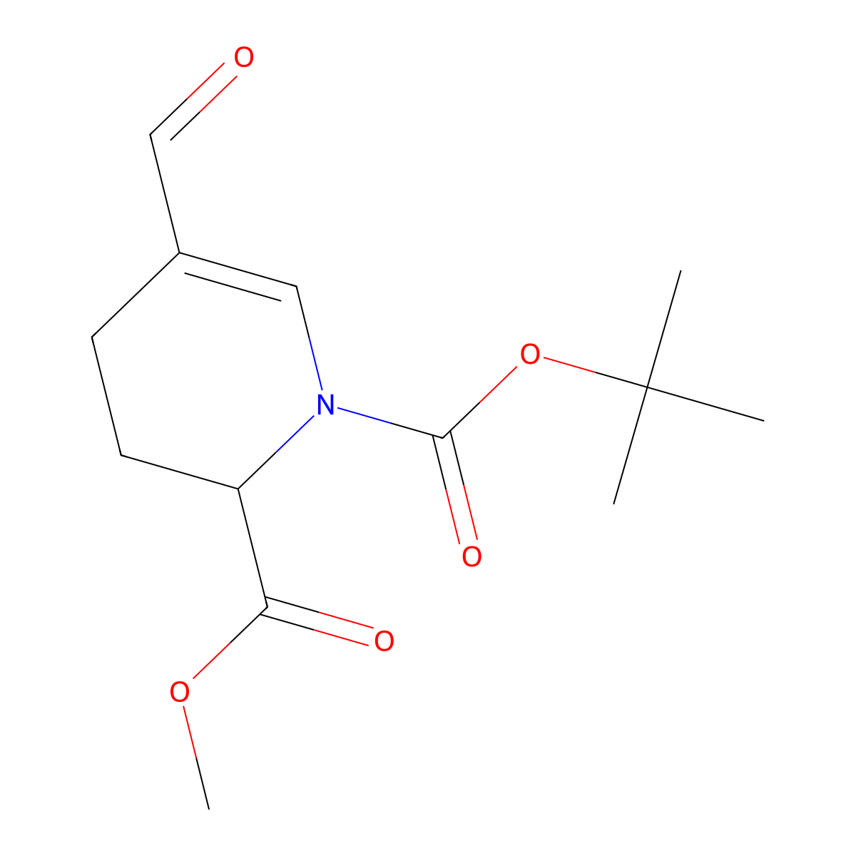 1-Tert-butyl 2-methyl 5-formyl-1,2,3,4-tetrahydropyridine-1,2-dicarboxylate molecular structure, CAS 2171460-57-2