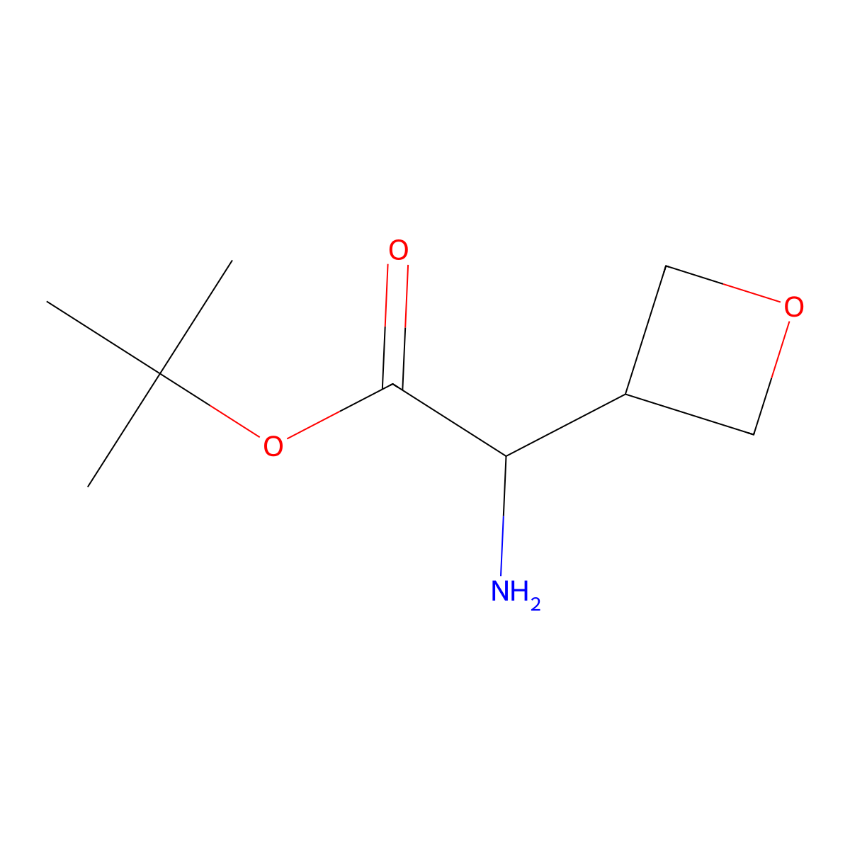 tert-Butyl 2-amino-2-(oxetan-3-yl)acetate molecular structure, CAS 2171461-35-9