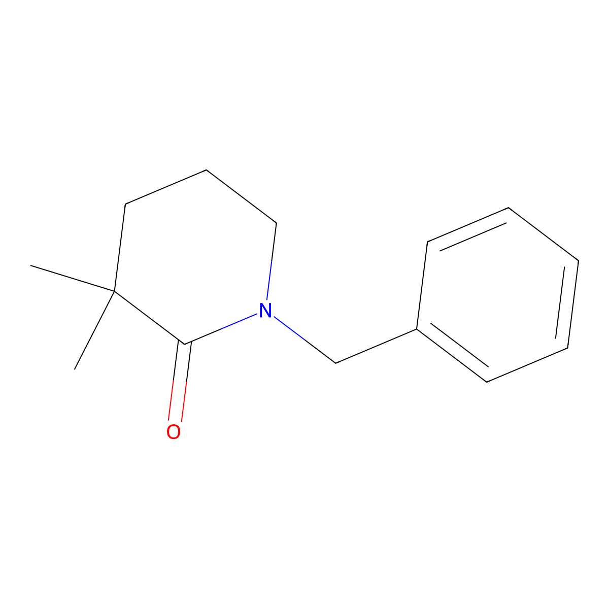 1-Benzyl-3,3-dimethylpiperidin-2-one molecular structure, CAS 2171472-77-6
