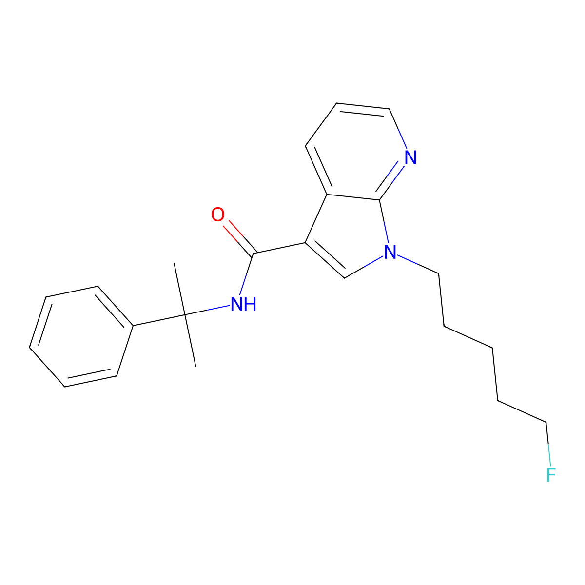 1-(5-Fluoropentyl)-N-(1-methyl-1-phenylethyl)-1H-pyrrolo(2,3-b)pyridine-3-carboxamide molecular structure, CAS 2171492-36-5