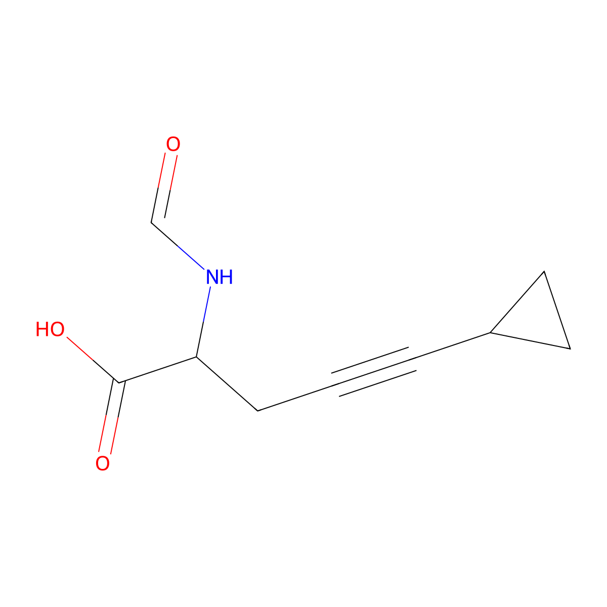 5-Cyclopropyl-2-formamidopent-4-ynoic acid molecular structure, CAS 2171496-56-1