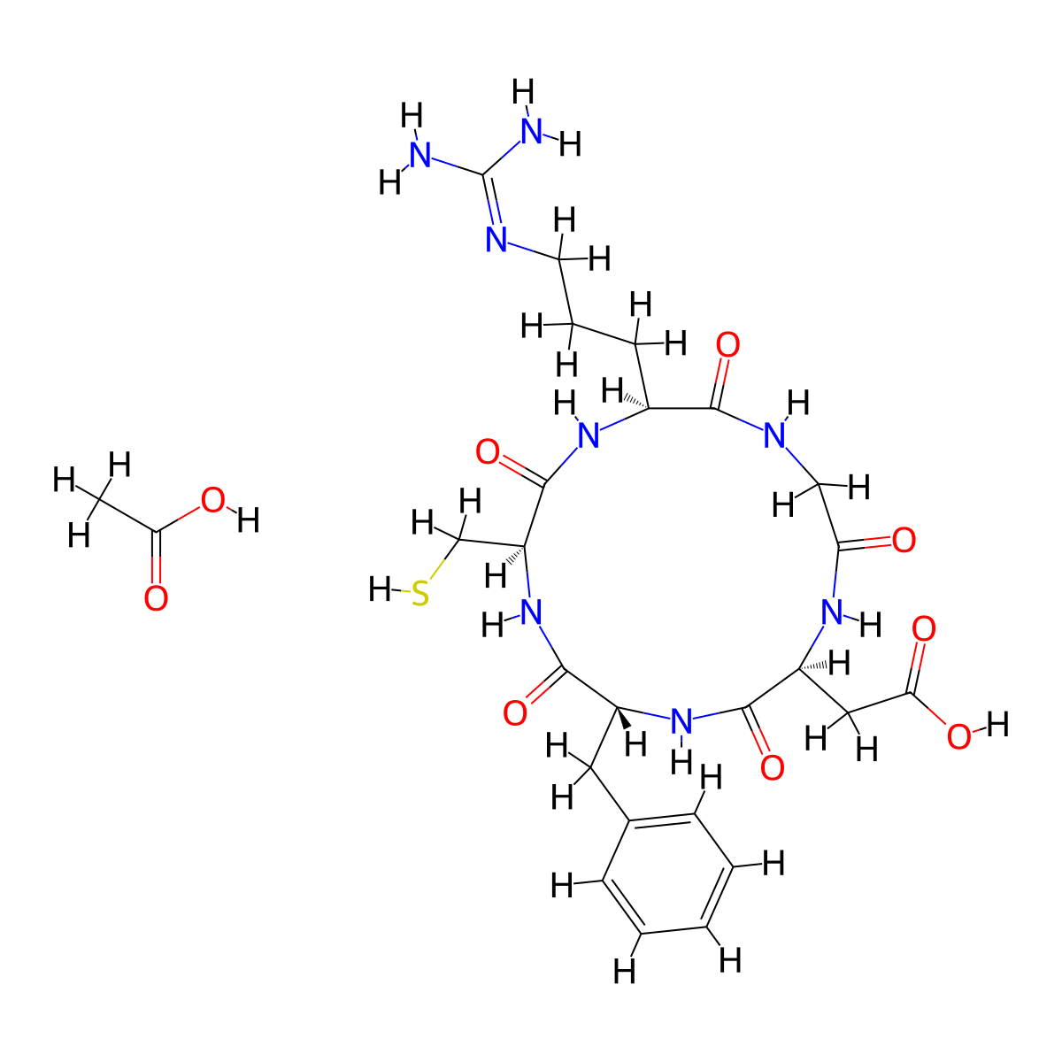 Cyclo(-RGDfC)acetate molecular structure, CAS 2171504-31-5