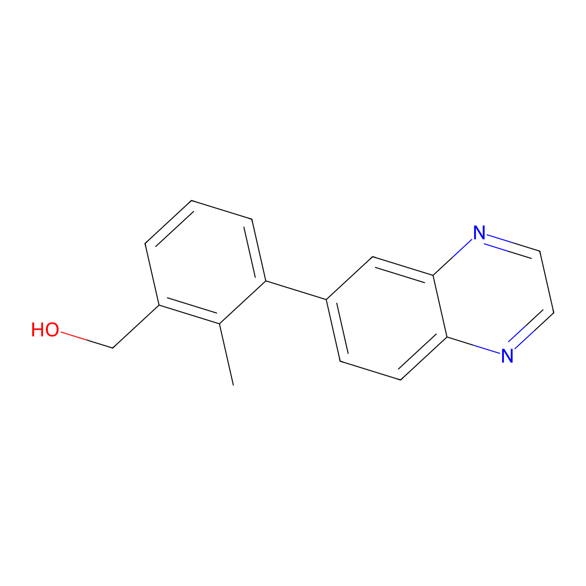 2-Methyl-3-(6-quinoxalinyl)benzenemethanol molecular structure, CAS 2171513-95-2