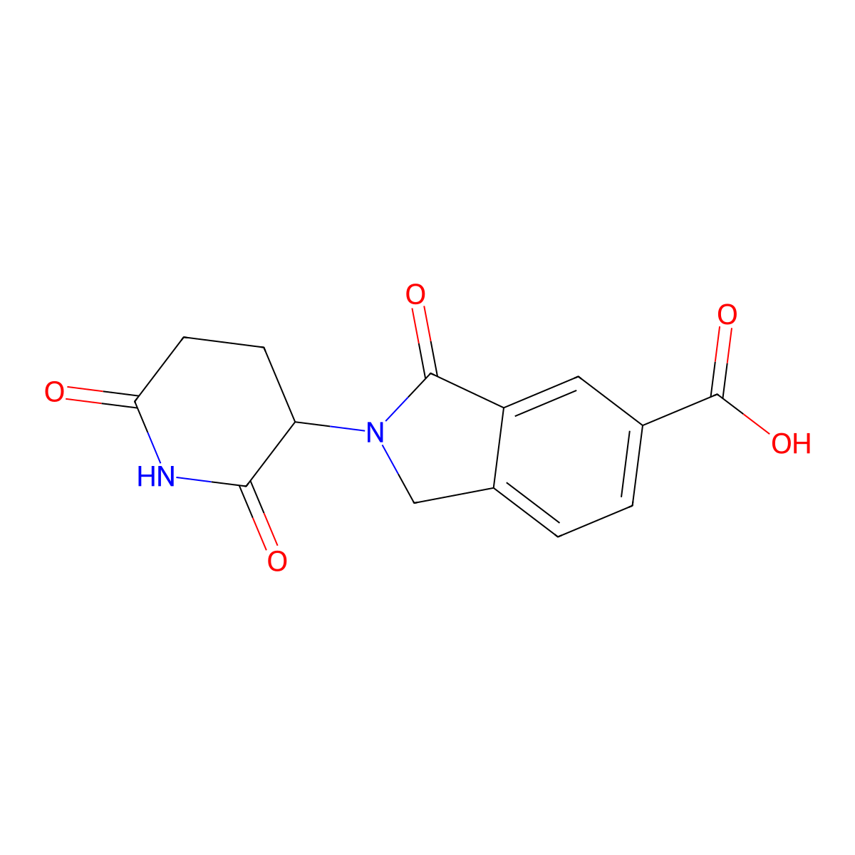 2-(2,6-dioxopiperidin-3-yl)-3-oxo-2,3-dihydro-1H-isoindole-5-carboxylic acid molecular structure, CAS 2171519-15-4