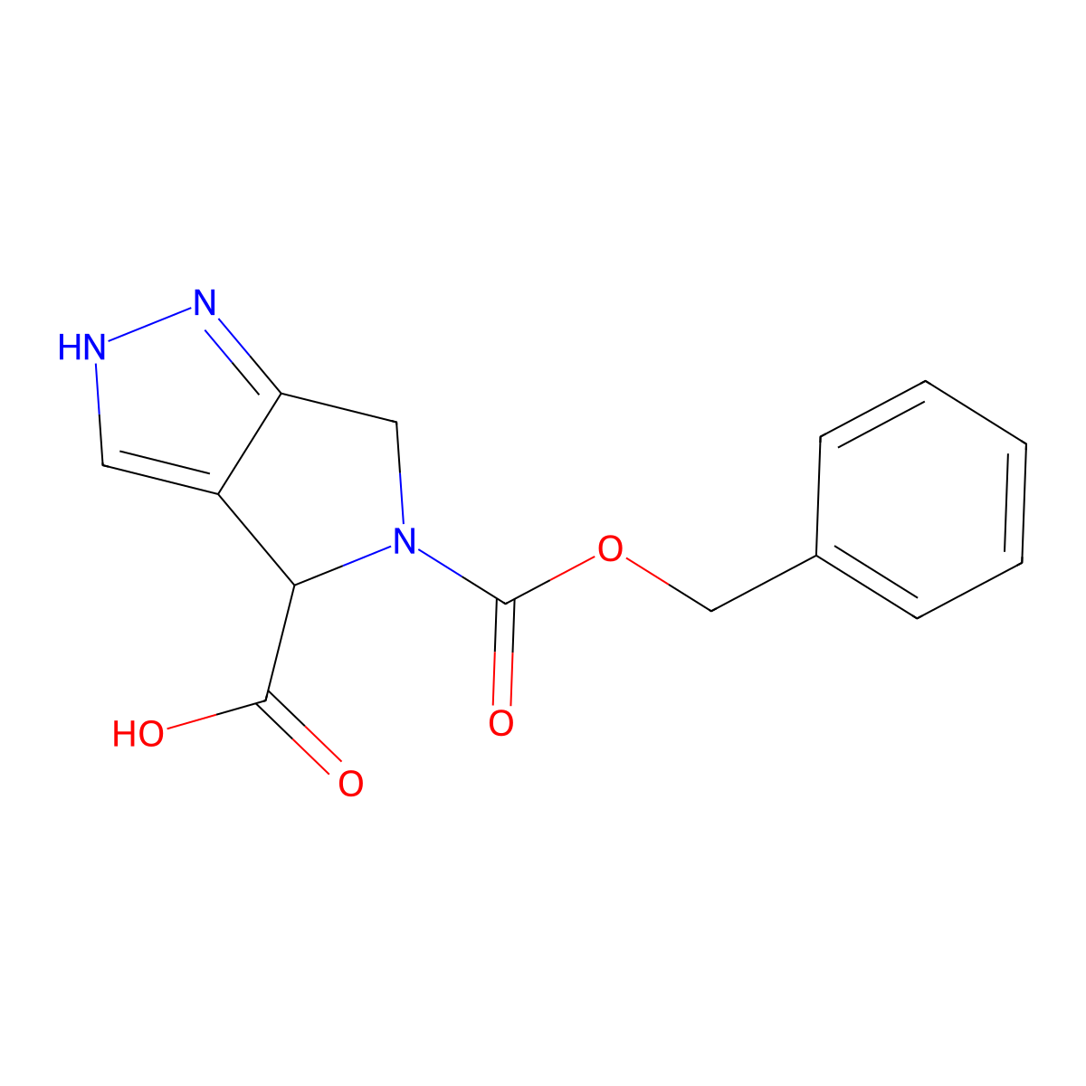 5-[(benzyloxy)carbonyl]-2H,4H,5H,6H-pyrrolo[3,4-c]pyrazole-4-carboxylic acid molecular structure, CAS 2171519-32-5