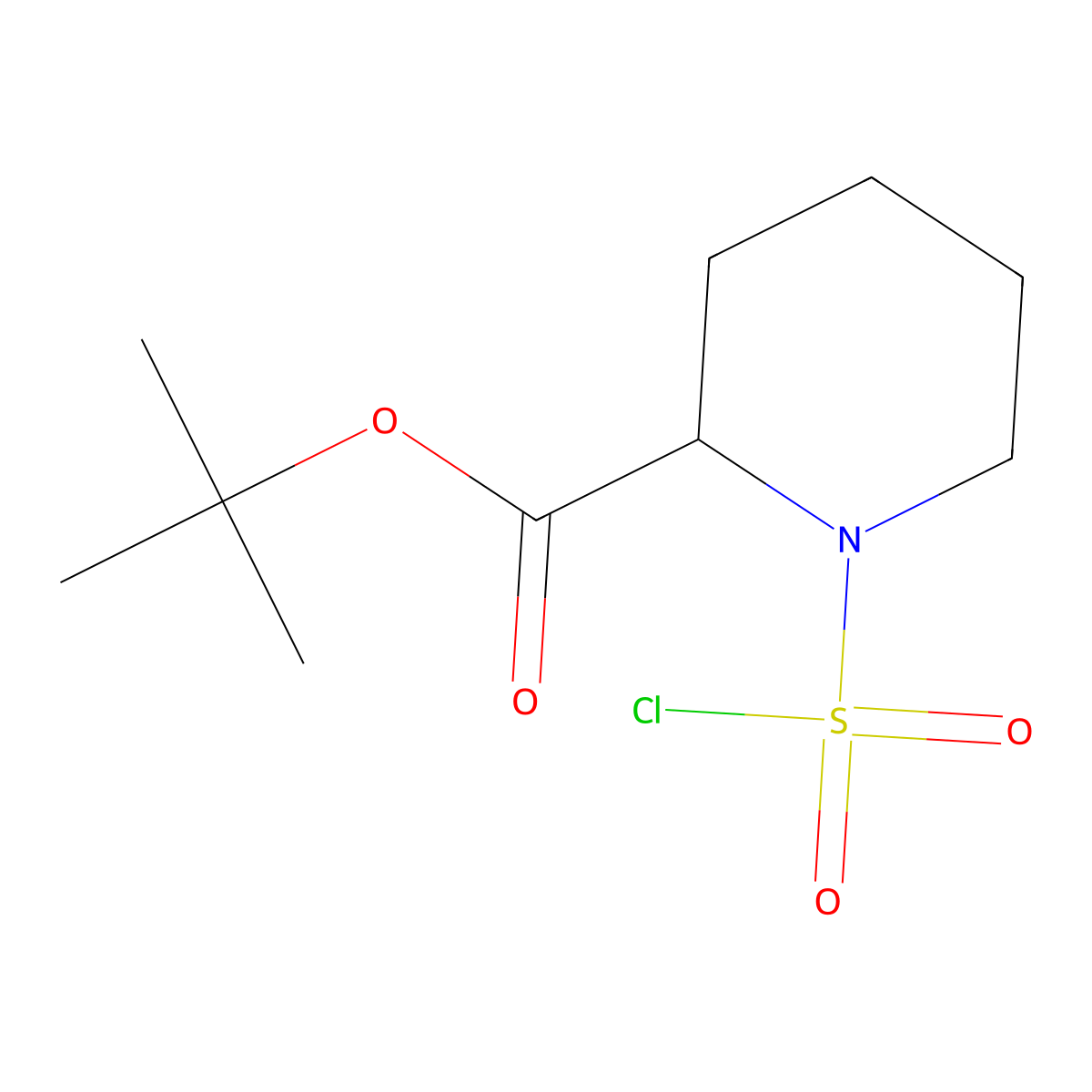 tert-Butyl 1-(chlorosulfonyl)piperidine-2-carboxylate molecular structure, CAS 2171555-53-4