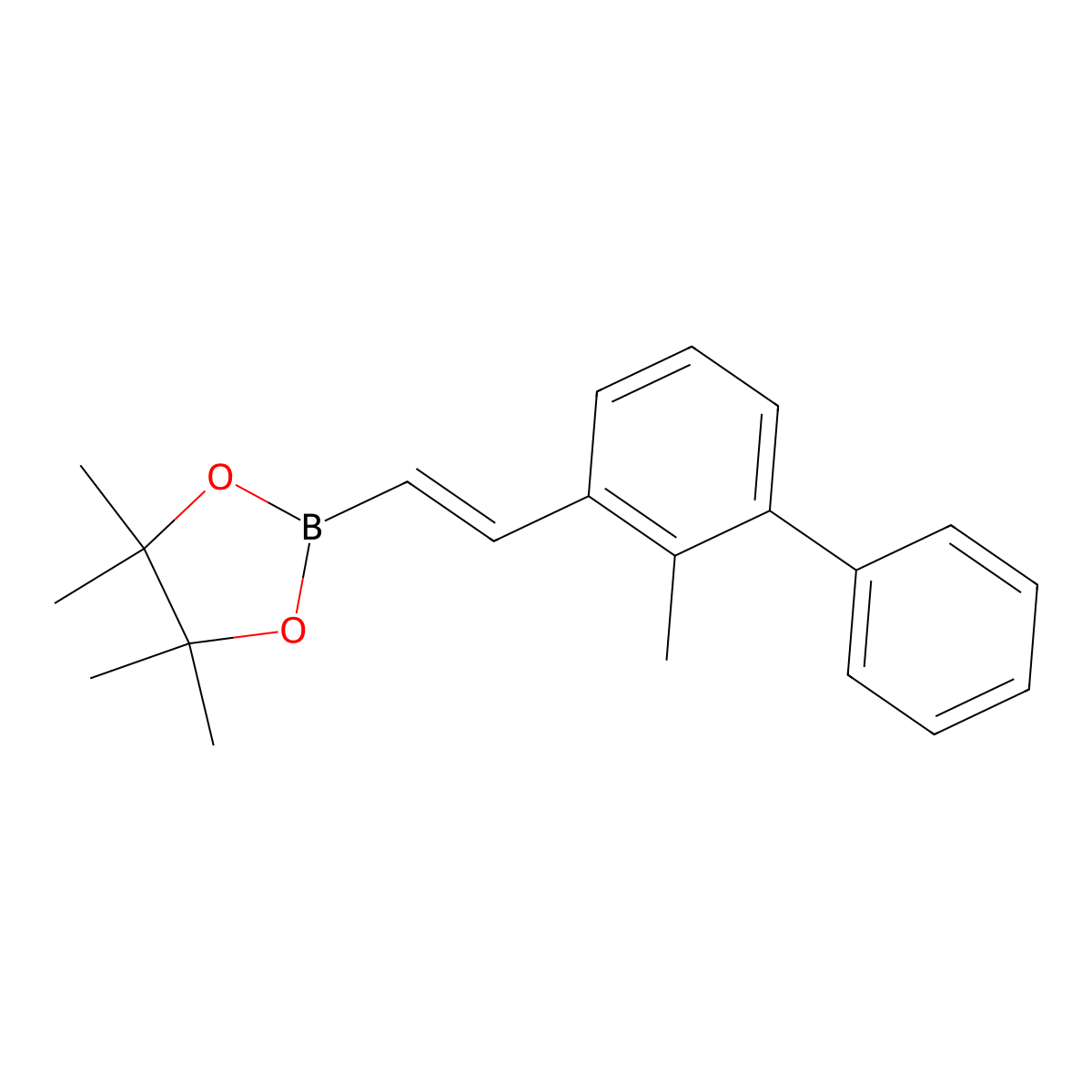 (E)-4,4,5,5-Tetramethyl-2-(2-(2-methyl-[1,1'-biphenyl]-3-yl)vinyl)-1,3,2-dioxaborolane molecular structure, CAS 2171558-33-9