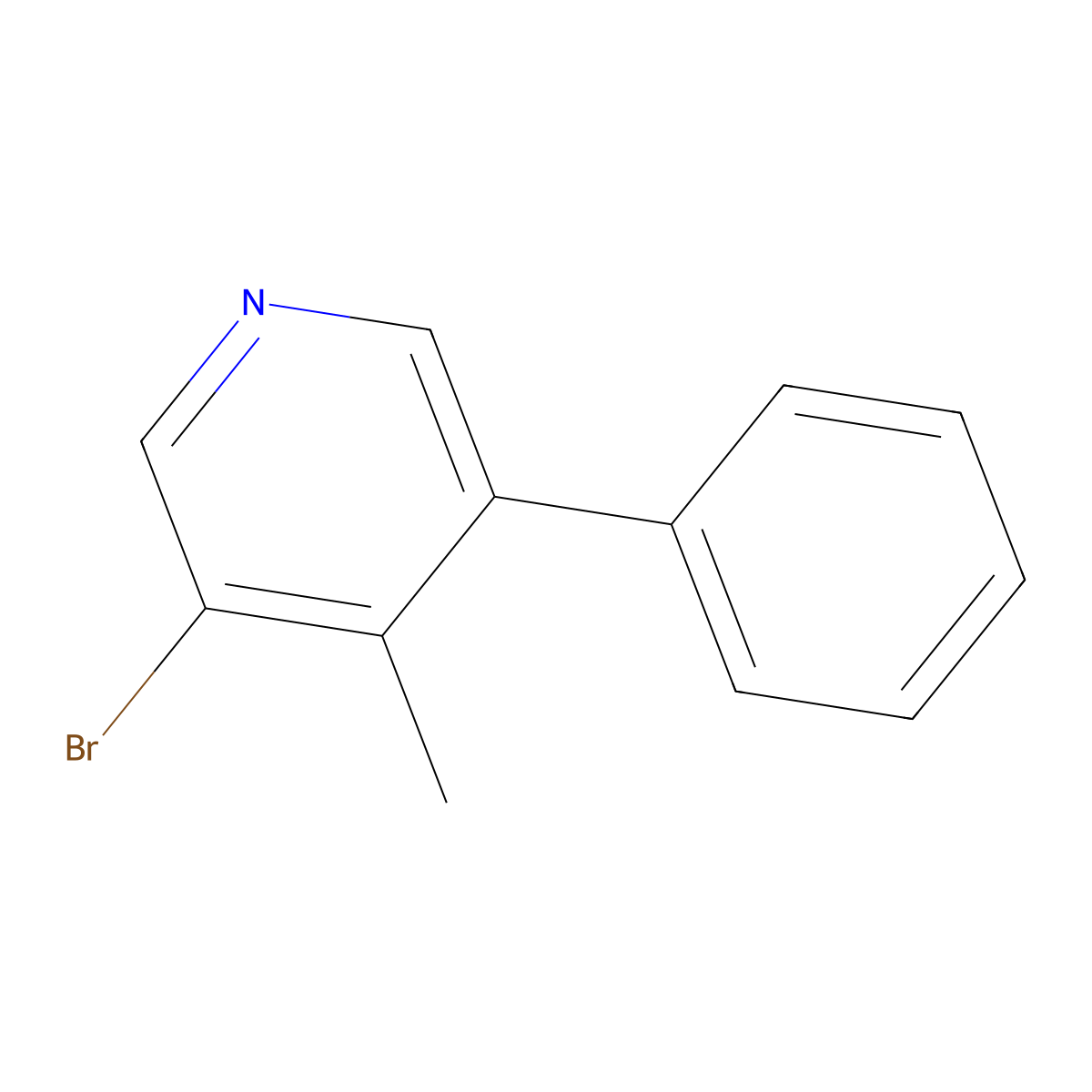 3-Bromo-4-methyl-5-phenylpyridine molecular structure, CAS 2171558-82-8
