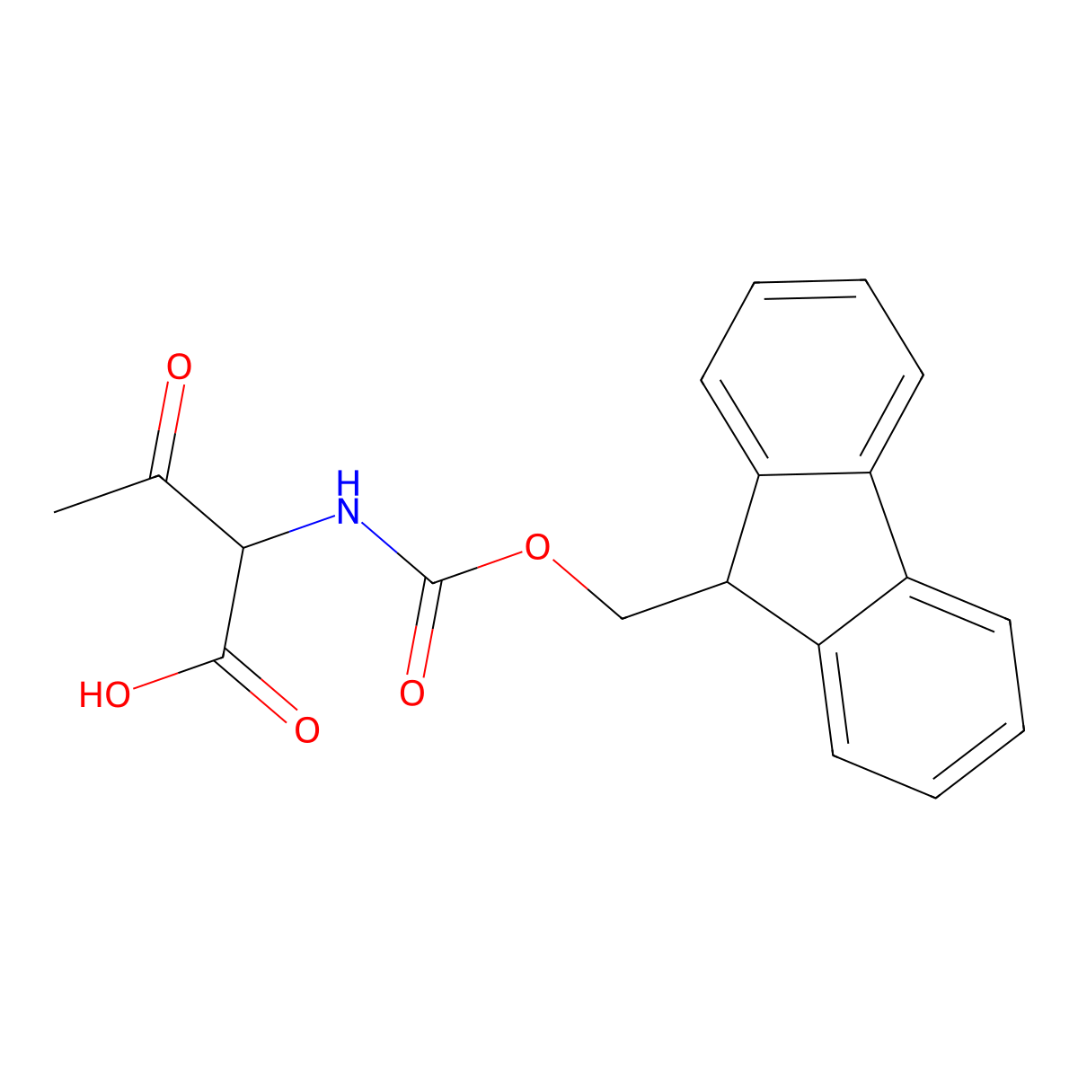 2-({[(9H-fluoren-9-yl)methoxy]carbonyl}amino)-3-oxobutanoic acid molecular structure, CAS 2171560-93-1
