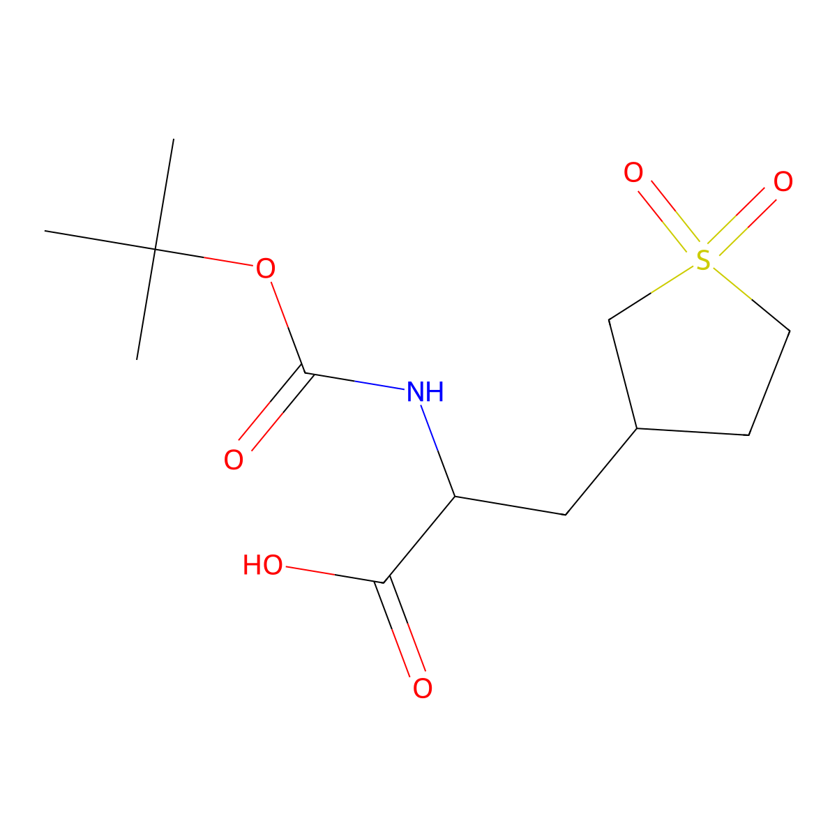 2-{[(Tert-butoxy)carbonyl]amino}-3-(1,1-dioxo-1lambda6-thiolan-3-yl)propanoic acid molecular structure, CAS 2171573-47-8
