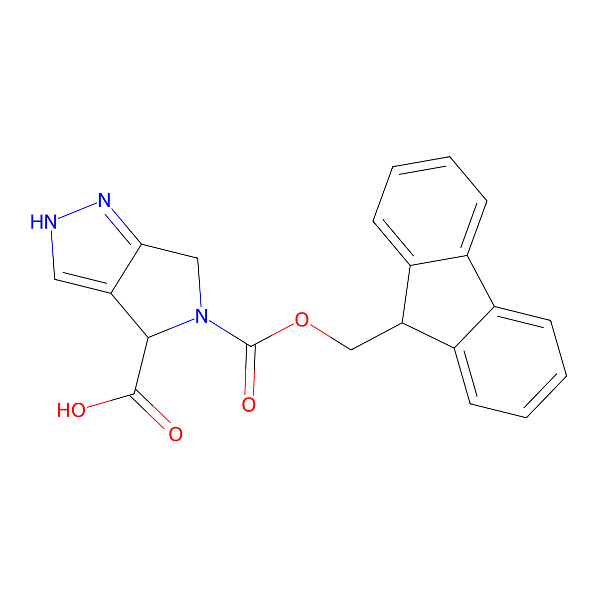 5-{[(9H-fluoren-9-yl)methoxy]carbonyl}-2H,4H,5H,6H-pyrrolo[3,4-c]pyrazole-4-carboxylic acid molecular structure, CAS 2171598-26-6