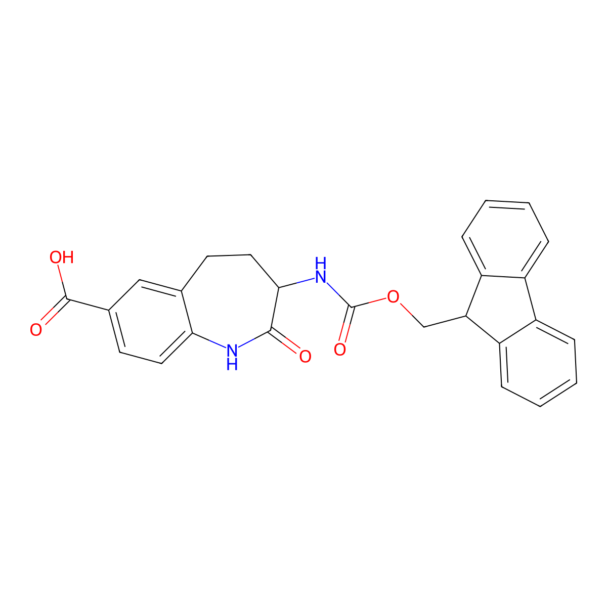 3-({[(9H-fluoren-9-yl)methoxy]carbonyl}amino)-2-oxo-2,3,4,5-tetrahydro-1H-1-benzazepine-7-carboxylicacid molecular structure, CAS 2171599-78-1