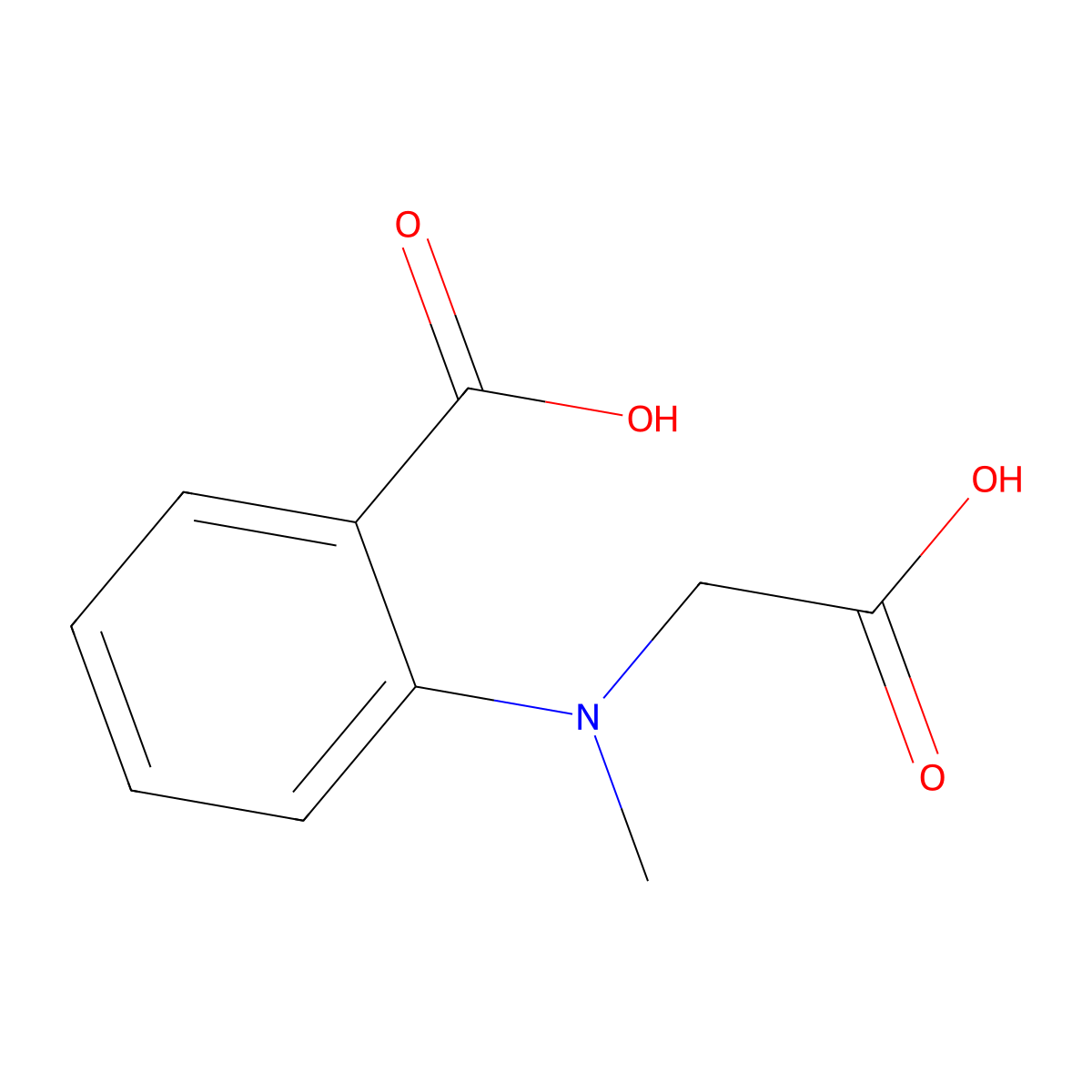 2-[(Carboxymethyl)(methyl)amino]benzoic acid molecular structure, CAS 21716-67-6