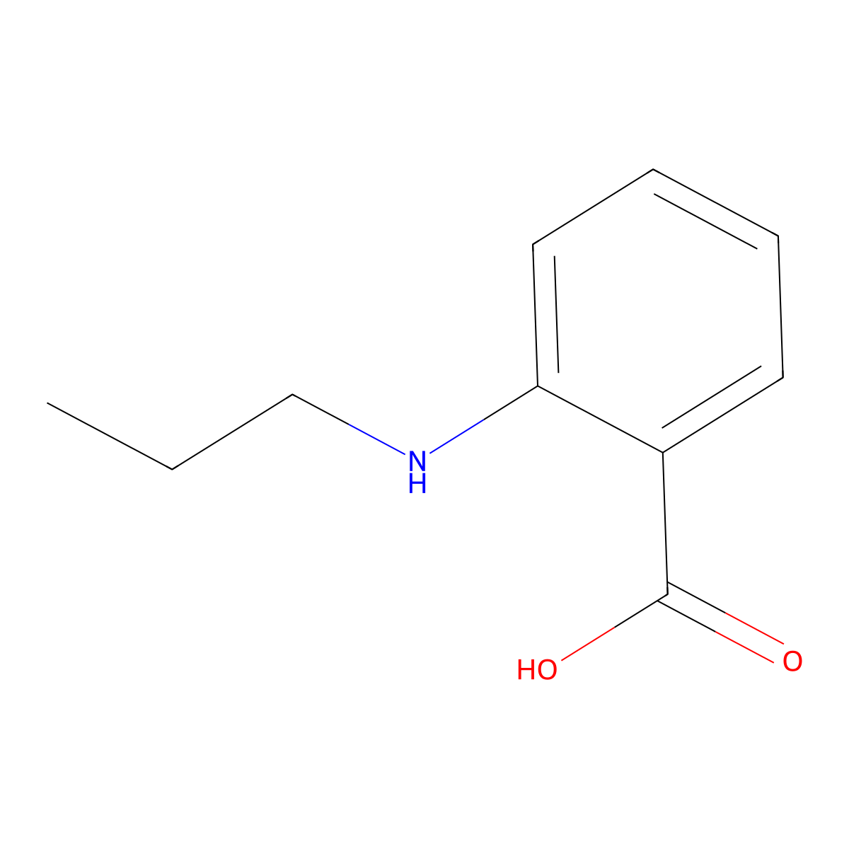 2-(Propylamino)benzoic acid molecular structure, CAS 21716-81-4