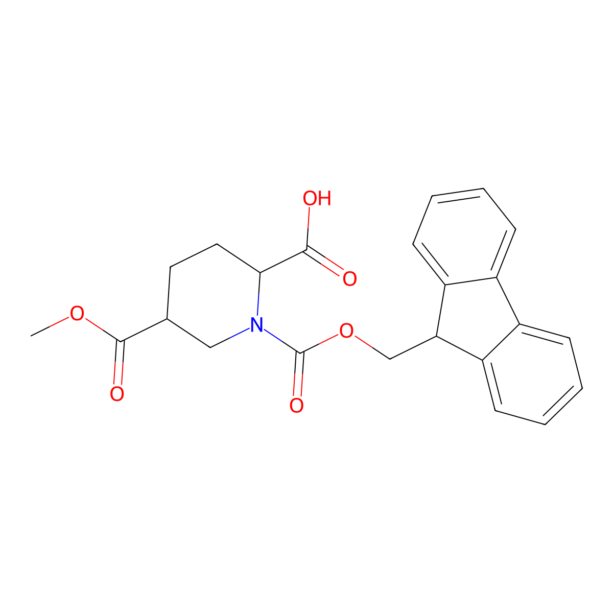 1-{[(9H-fluoren-9-yl)methoxy]carbonyl}-5-(methoxycarbonyl)piperidine-2-carboxylic acid molecular structure, CAS 2171604-68-3