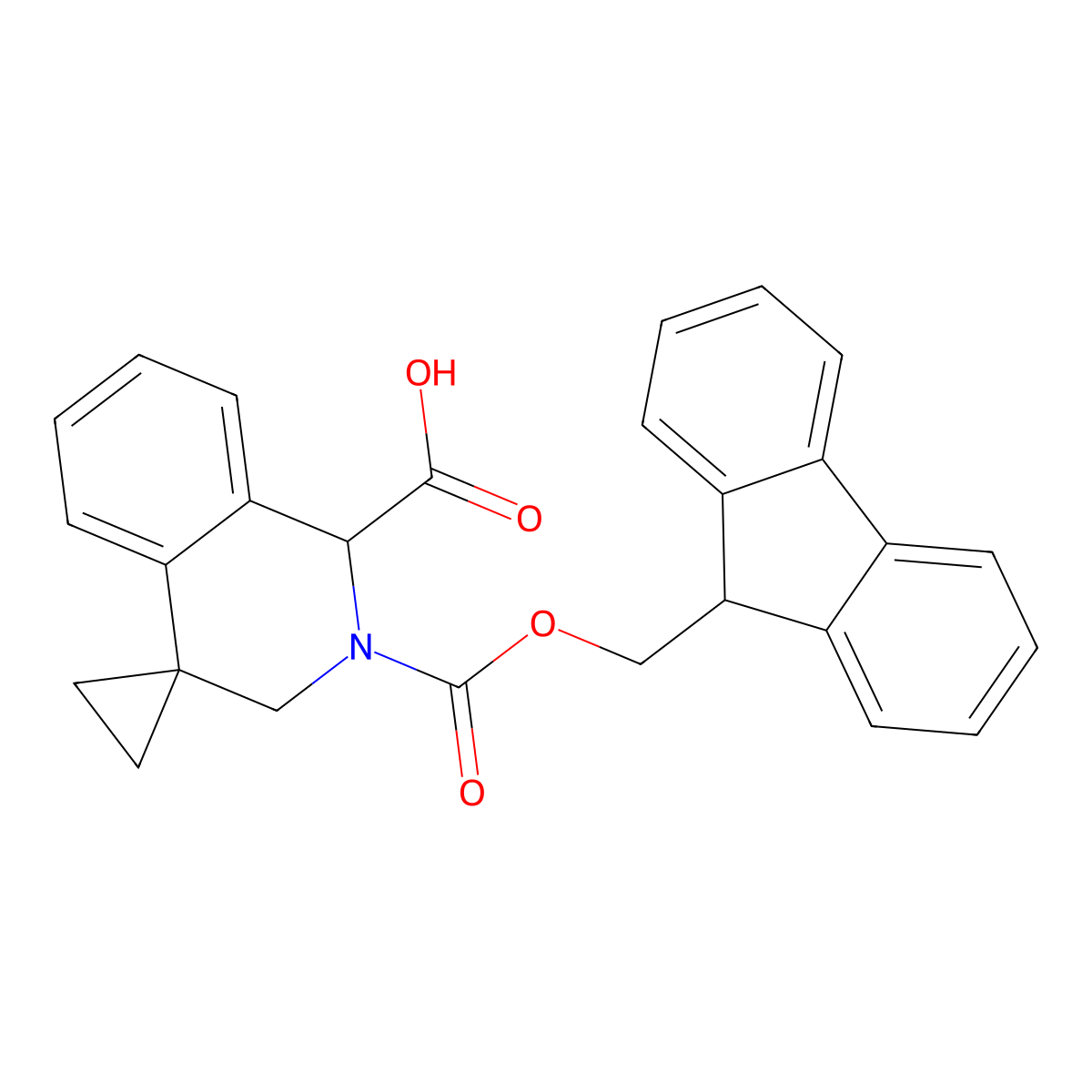 2'-{[(9H-fluoren-9-yl)methoxy]carbonyl}-2',3'-dihydro-1'H-spiro[cyclopropane-1,4'-isoquinoline]-1'-carboxylic acid molecular structure, CAS 2171608-24-3
